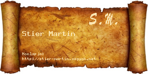 Stier Martin névjegykártya