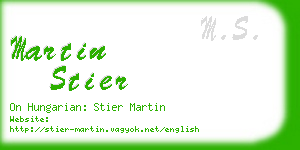 martin stier business card